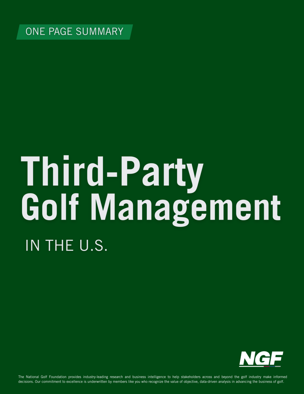 Summary of Third-Party Golf Management
