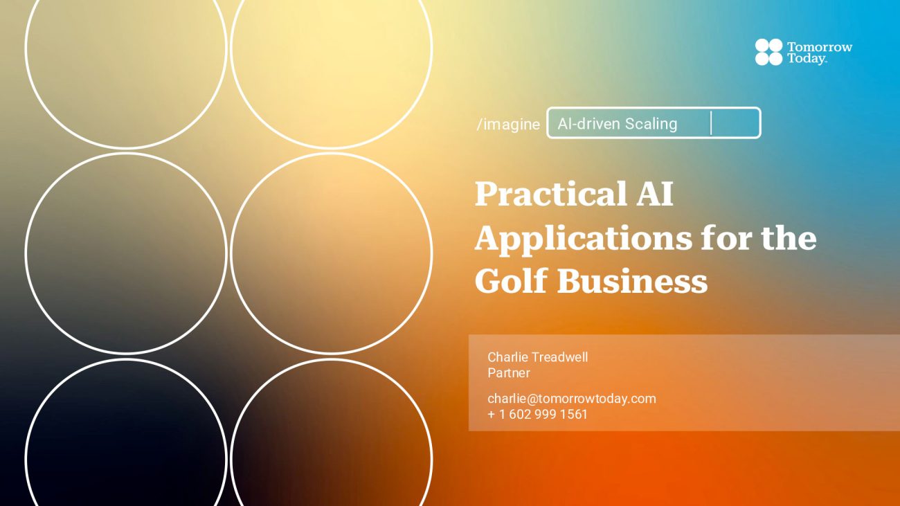 Practical AI Applications for the Golf Business