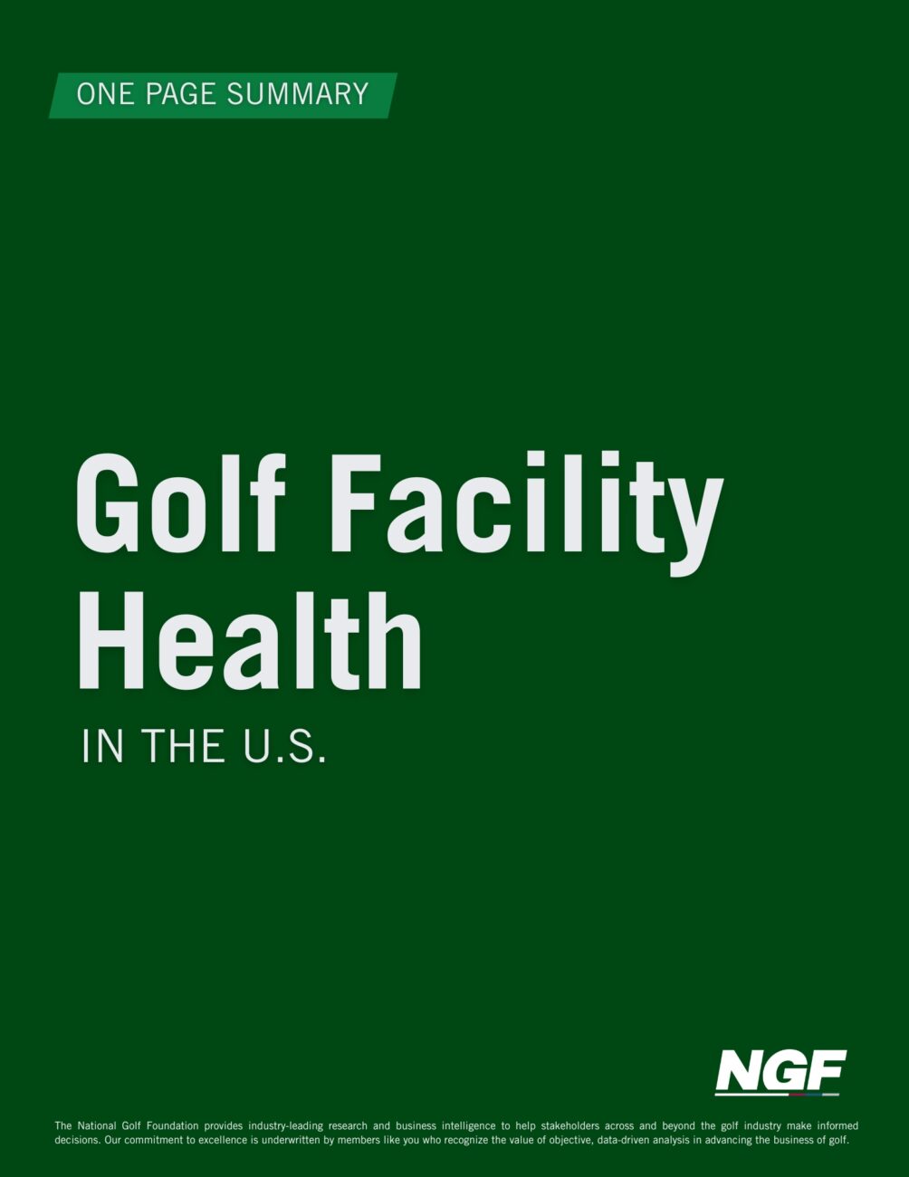 Summary of U.S. Golf Facility Health