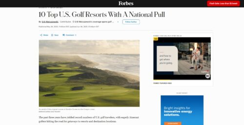 Forbes – Top 10 U.S. Golf Resorts with a National Pull 