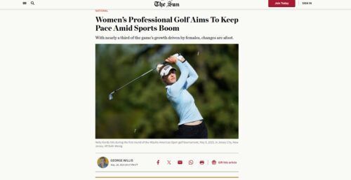 New York Sun - Women’s Professional Golf Aims to Keep Pace Amid Sports Boom 