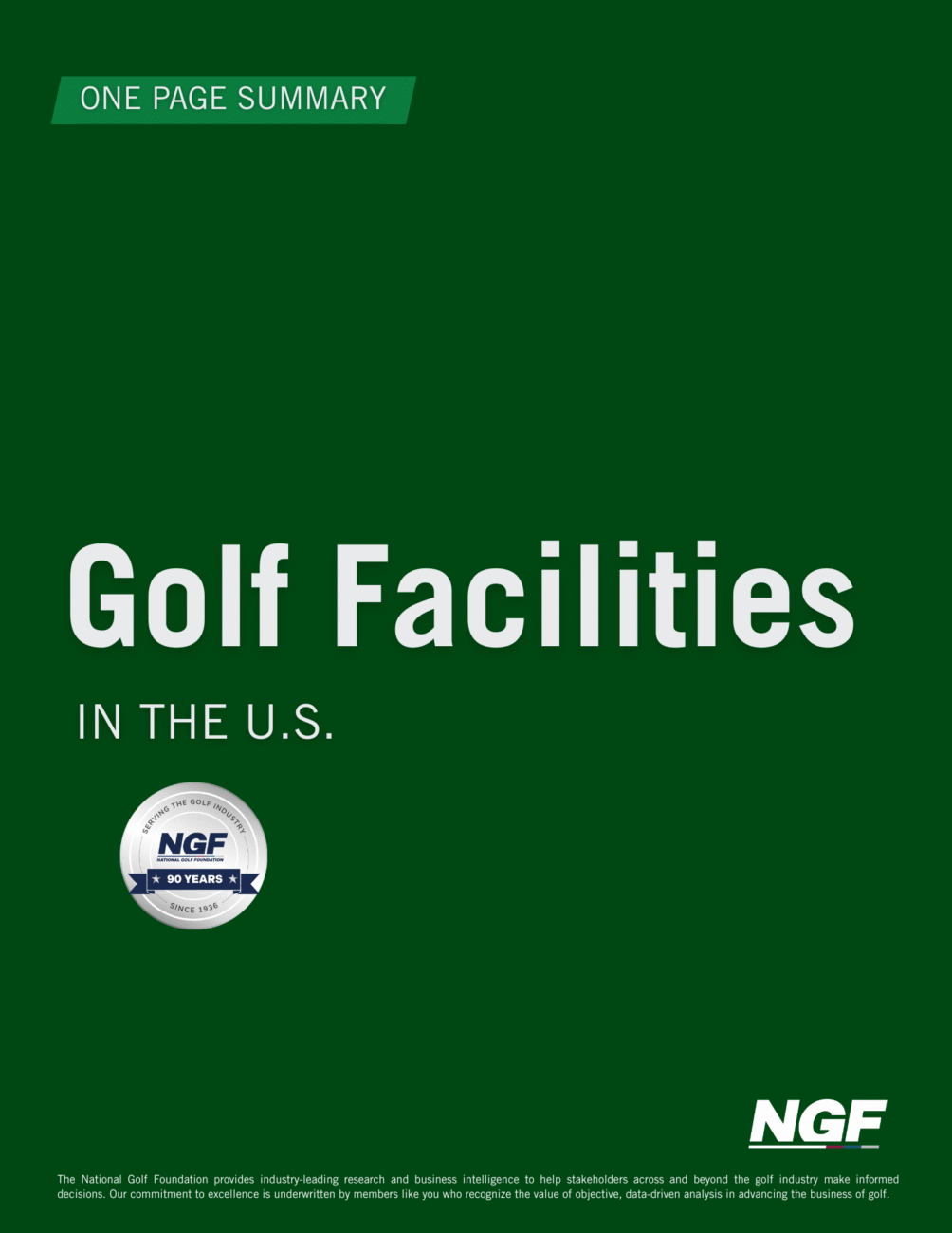 Summary of Golf Facilities in the U.S. 