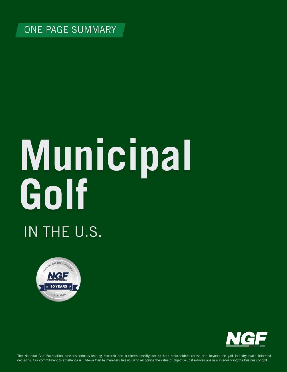 Summary of Municipal Golf in the U.S.