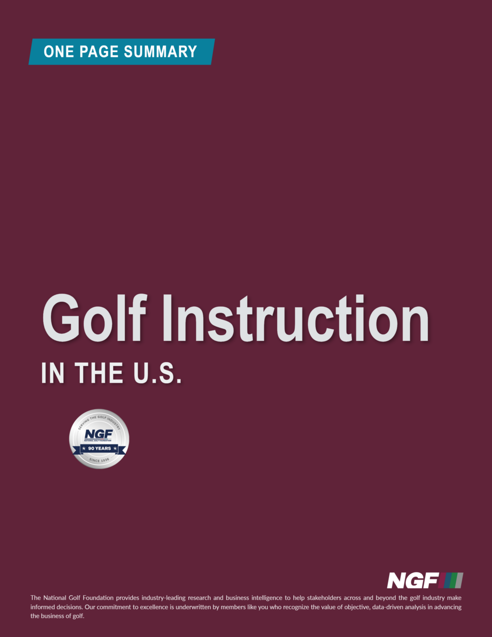 Summary of Golf Instruction in the U.S. Summary of Golf Instruction in the U.S.