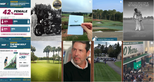 Image of aggregated posts from National Golf Foundation's Instagram account.